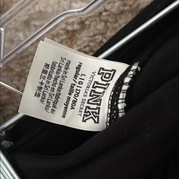 PINK Victorias Secret Black Leggings with White Stripe (NWT) - Picture 5 of 5